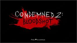 Title screen of Condemned 2 - Bloodshot on the Microsoft Xbox 360.