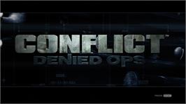 Title screen of Conflict - Denied Ops on the Microsoft Xbox 360.