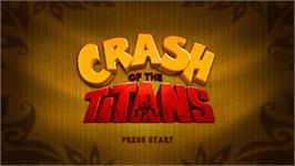 Title screen of Crash Of The Titans on the Microsoft Xbox 360.