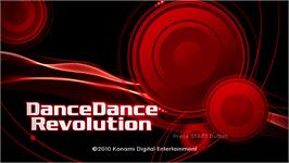 Title screen of Dance Dance Revolution on the Microsoft Xbox 360.