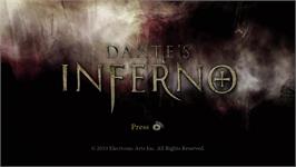 Title screen of Dante's Inferno on the Microsoft Xbox 360.