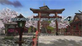 Title screen of Dead Or Alive 4 on the Microsoft Xbox 360.