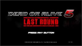 Title screen of Dead Or Alive 5 Ultimate on the Microsoft Xbox 360.