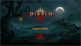 Title screen of Diablo 3 on the Microsoft Xbox 360.
