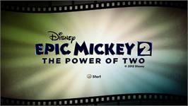 Title screen of Disney Epic Mickey 2: The Power of Two on the Microsoft Xbox 360.
