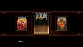 Title screen of Doom 3 Bfg Edition on the Microsoft Xbox 360.