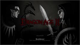 Title screen of Dragon Age 2 on the Microsoft Xbox 360.