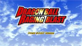 Title screen of Dragon Ball Raging Blast on the Microsoft Xbox 360.