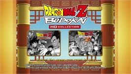 Title screen of Dragon Ball Z - Budokai Hd Collection on the Microsoft Xbox 360.
