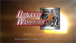 Title screen of Dynasty Warriors 8 on the Microsoft Xbox 360.