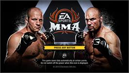 Title screen of EA SPORTS MMA on the Microsoft Xbox 360.