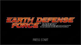 Title screen of Earth Defense Force - Insect Armageddon on the Microsoft Xbox 360.