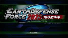 Title screen of Earth Defense Force 2025 on the Microsoft Xbox 360.
