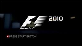 Title screen of F1 2010 on the Microsoft Xbox 360.