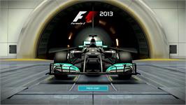 Title screen of F1 2013 on the Microsoft Xbox 360.