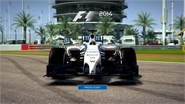 Title screen of F1 2014 on the Microsoft Xbox 360.