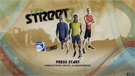 Title screen of FIFA Street 3 on the Microsoft Xbox 360.