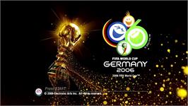Title screen of Fifa 06 - En Route Pour La Coupe Du Monde on the Microsoft Xbox 360.