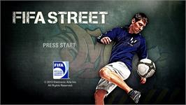 Title screen of Fifa Street on the Microsoft Xbox 360.