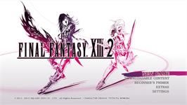 Title screen of Final Fantasy 13-2 on the Microsoft Xbox 360.