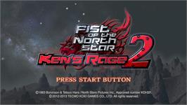 Title screen of Fist Of The North Star - Ken's Rage 2 on the Microsoft Xbox 360.