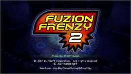 Title screen of Fuzion Frenzy 2 on the Microsoft Xbox 360.