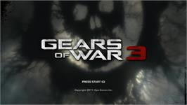 Title screen of Gears Of War 3 on the Microsoft Xbox 360.