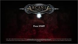 Title screen of Gothic 4 - Arcania on the Microsoft Xbox 360.