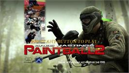 Title screen of Greg Hastings Paintball 2 on the Microsoft Xbox 360.
