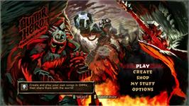 Title screen of Guitar Hero - Warriors Of Rock on the Microsoft Xbox 360.