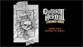 Title screen of Guitar Hero 3 - Legends Of Rock on the Microsoft Xbox 360.