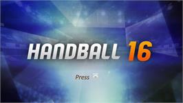 Title screen of Handball 16 on the Microsoft Xbox 360.