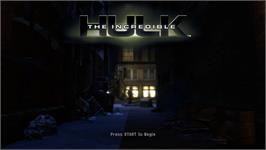 Title screen of Incredible Hulk, The on the Microsoft Xbox 360.