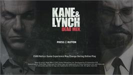 Title screen of Kane And Lynch - Dead Men on the Microsoft Xbox 360.