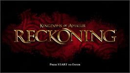 Title screen of Kingdoms of Amalur: Reckoning on the Microsoft Xbox 360.