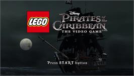 Title screen of LEGO Pirates of the Caribbean: The Video Game on the Microsoft Xbox 360.