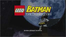 Title screen of Lego Batman - Le Jeu Vidéo on the Microsoft Xbox 360.