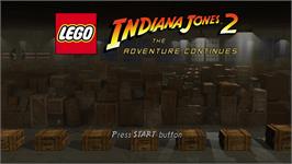 Title screen of Lego Indiana Jones 2 - L'aventure Continue on the Microsoft Xbox 360.
