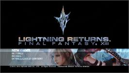 Title screen of Lightning Returns - Final Fantasy 13 on the Microsoft Xbox 360.