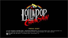 Title screen of Lollipop Chainsaw on the Microsoft Xbox 360.