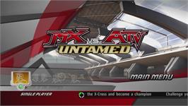 Title screen of MX vs. ATV: Untamed on the Microsoft Xbox 360.