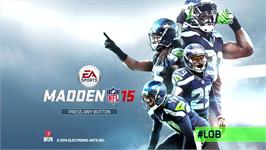 Title screen of Madden Nfl 15 on the Microsoft Xbox 360.