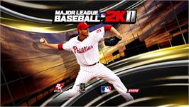 Title screen of Major League Baseball 2k11 on the Microsoft Xbox 360.