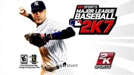 Title screen of Major League Baseball 2k7 on the Microsoft Xbox 360.