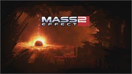 Title screen of Mass Effect 2 on the Microsoft Xbox 360.