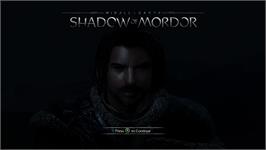Title screen of Middle-Earth - Shadow of Mordor on the Microsoft Xbox 360.