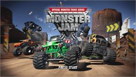 Title screen of Monster Jam on the Microsoft Xbox 360.