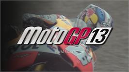 Title screen of Motogp 13 on the Microsoft Xbox 360.