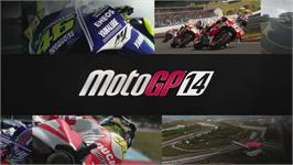 Title screen of Motogp 14 on the Microsoft Xbox 360.