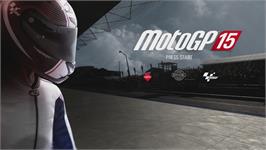 Title screen of Motogp 15 on the Microsoft Xbox 360.